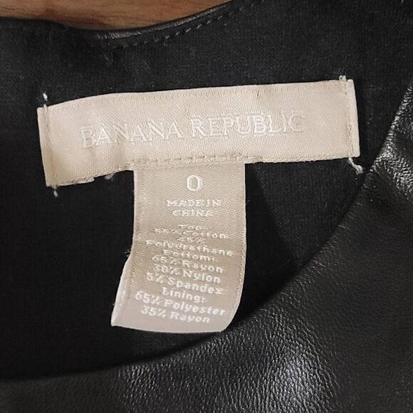 Banana Republic Leather Accent Tank Top Sz 0 - Picture 4 of 4